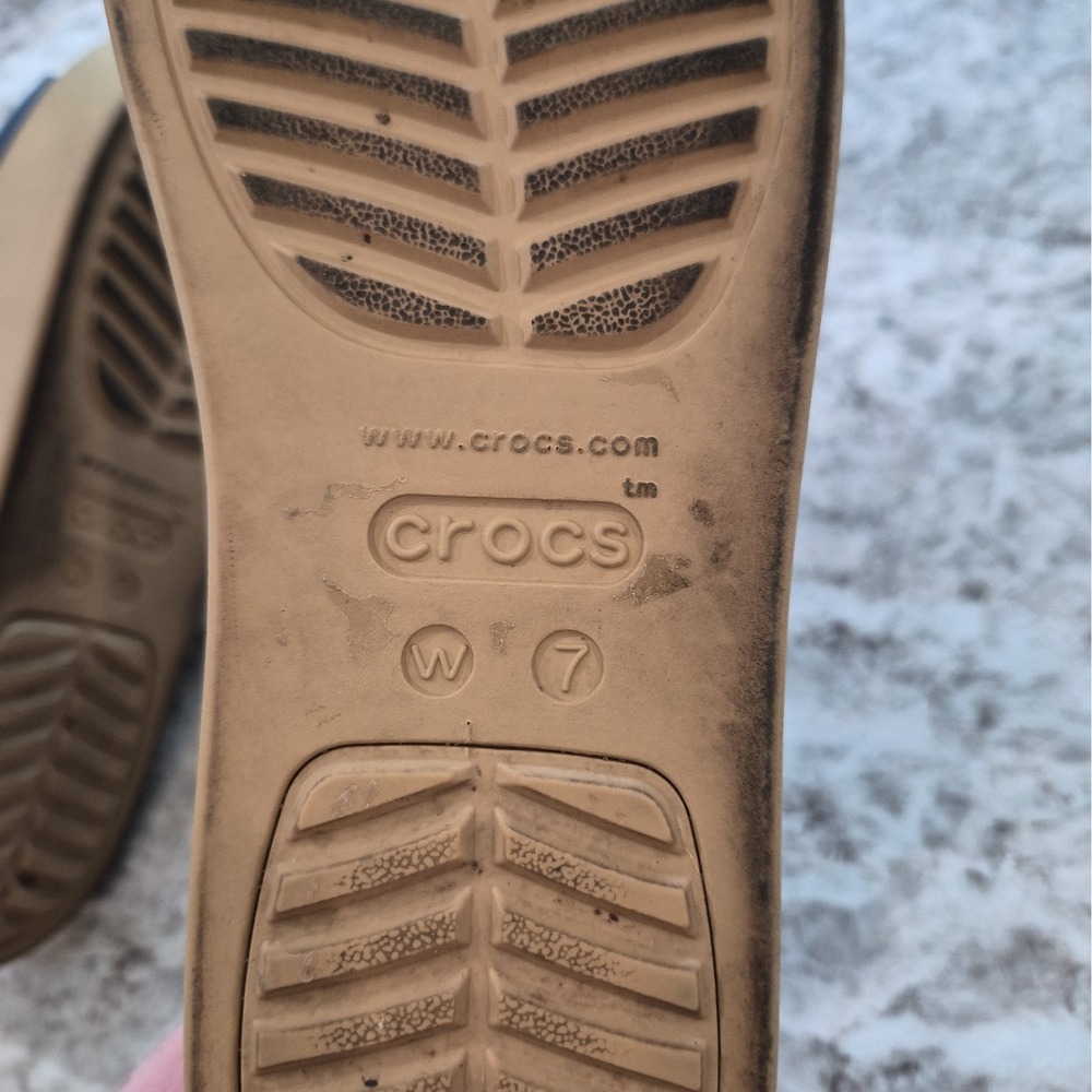 CROCS Black and Tan Platform Sandals - Picture 8 of 8